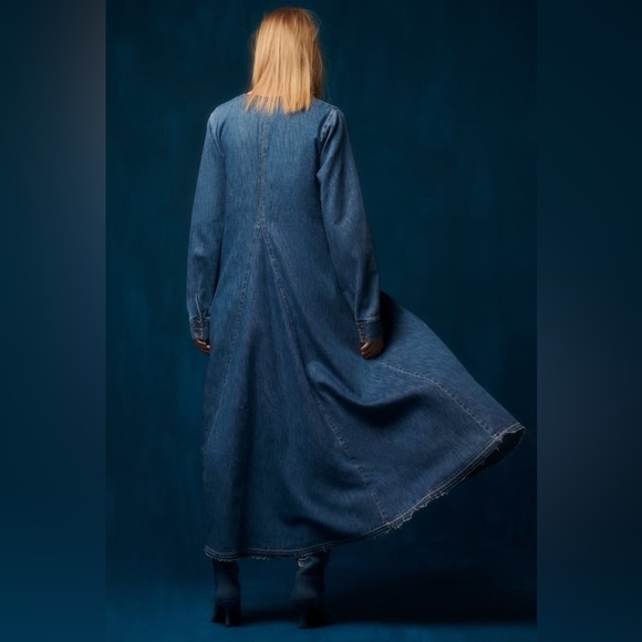 Zara Limited Edition 100% Cotton Long Denim Dress - Picture 4 of 8